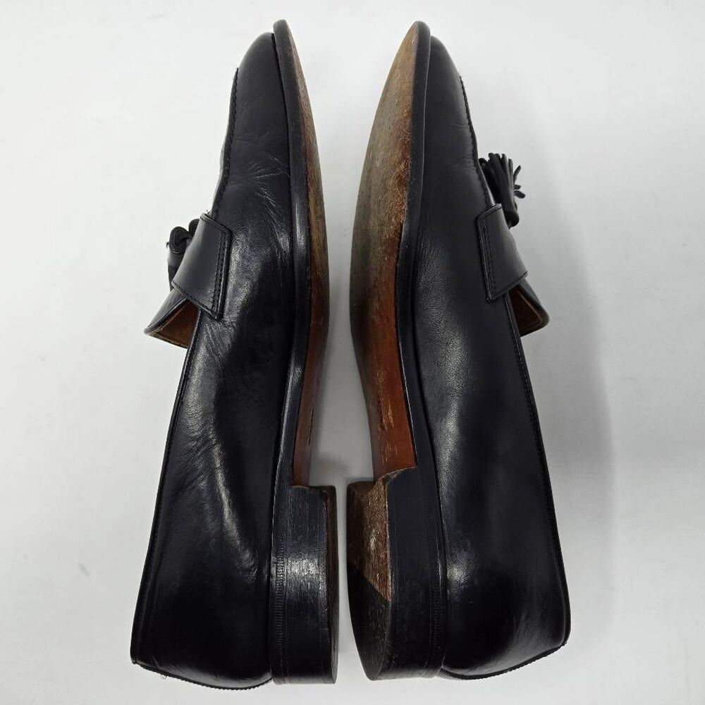 POLO RALPH LAUREN BENCH MADE ITALY BLACK LEATHER TASSEL LOAFER MENS SIZE 8.5 D - Picture 7 of 10